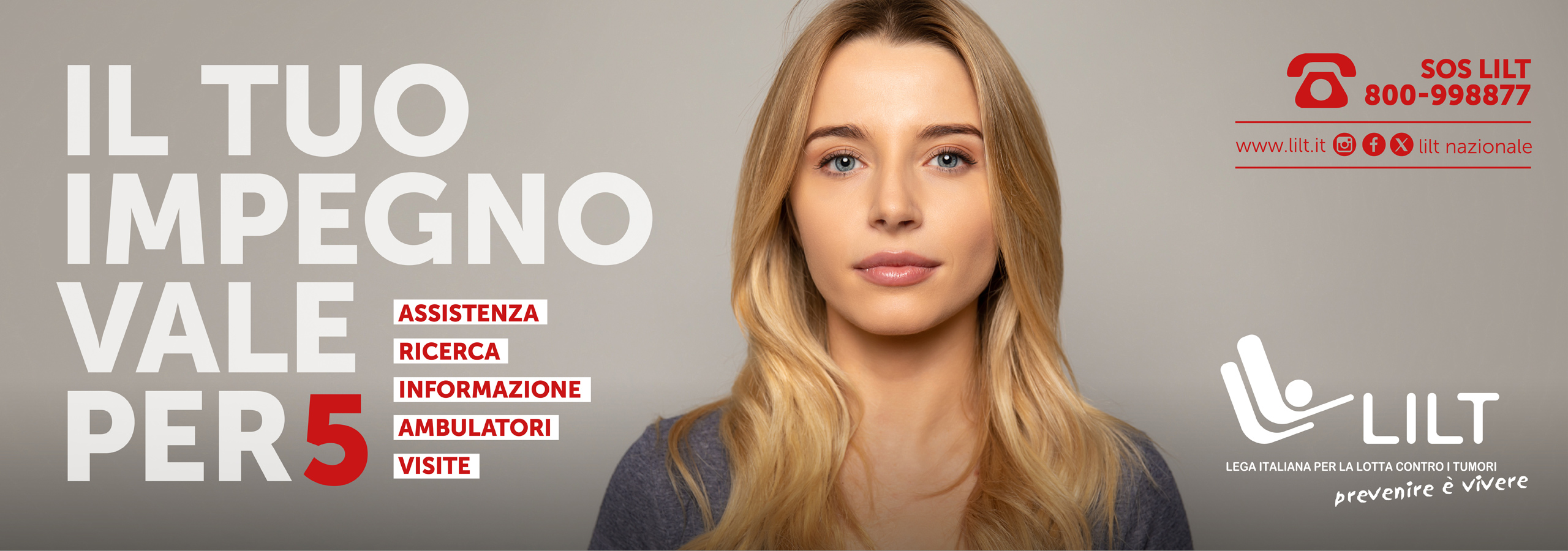 Il tuo impegno vale per 5: assistenza, ricerca, informazione, ambulatori e visite
