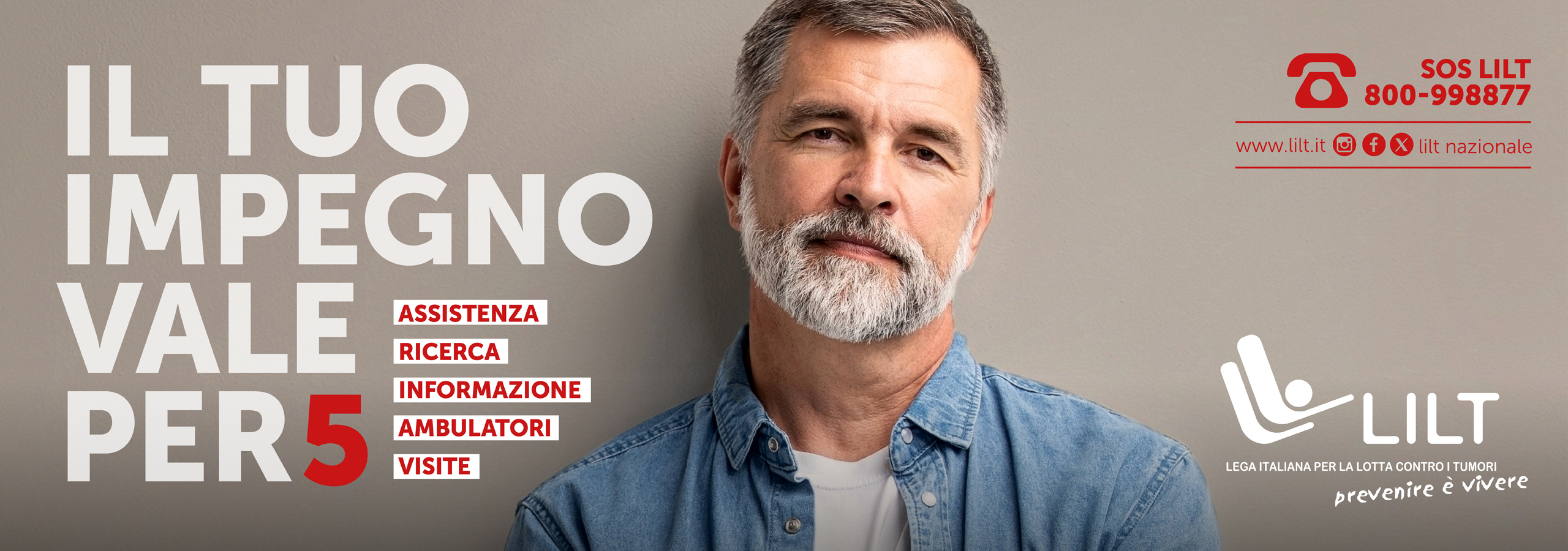 Il tuo impegno vale per 5: assistenza, ricerca, informazione, ambulatori e visite